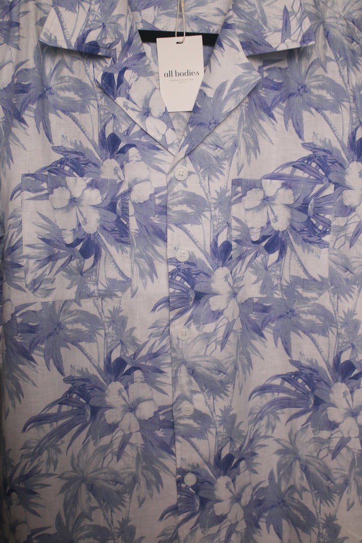 Men’s 100% Linen Collared Button Down Shirt