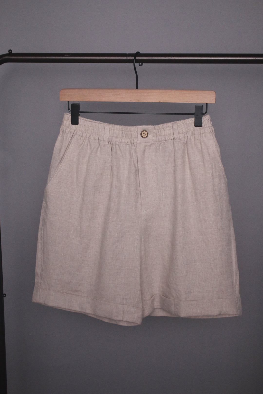 Men’s 100% Linen Relaxed Button Shorts