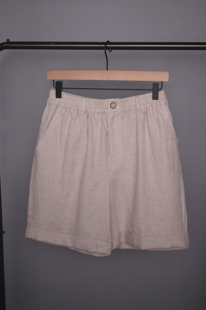 Men’s 100% Linen Relaxed Button Shorts