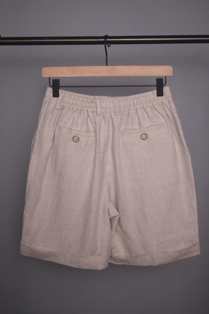 Men’s 100% Linen Relaxed Button Shorts