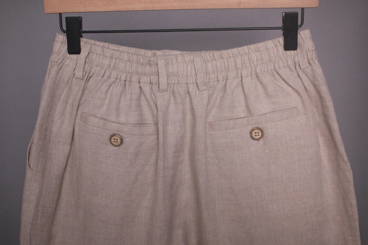 Men’s 100% Linen Relaxed Button Shorts