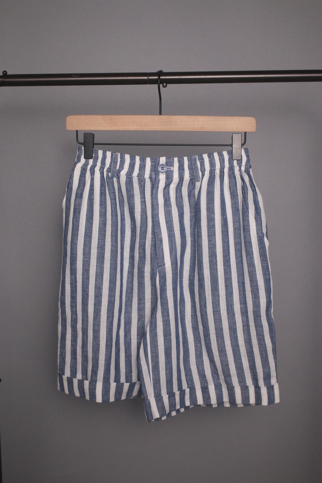 Men’s 100% Linen Relaxed Button Shorts