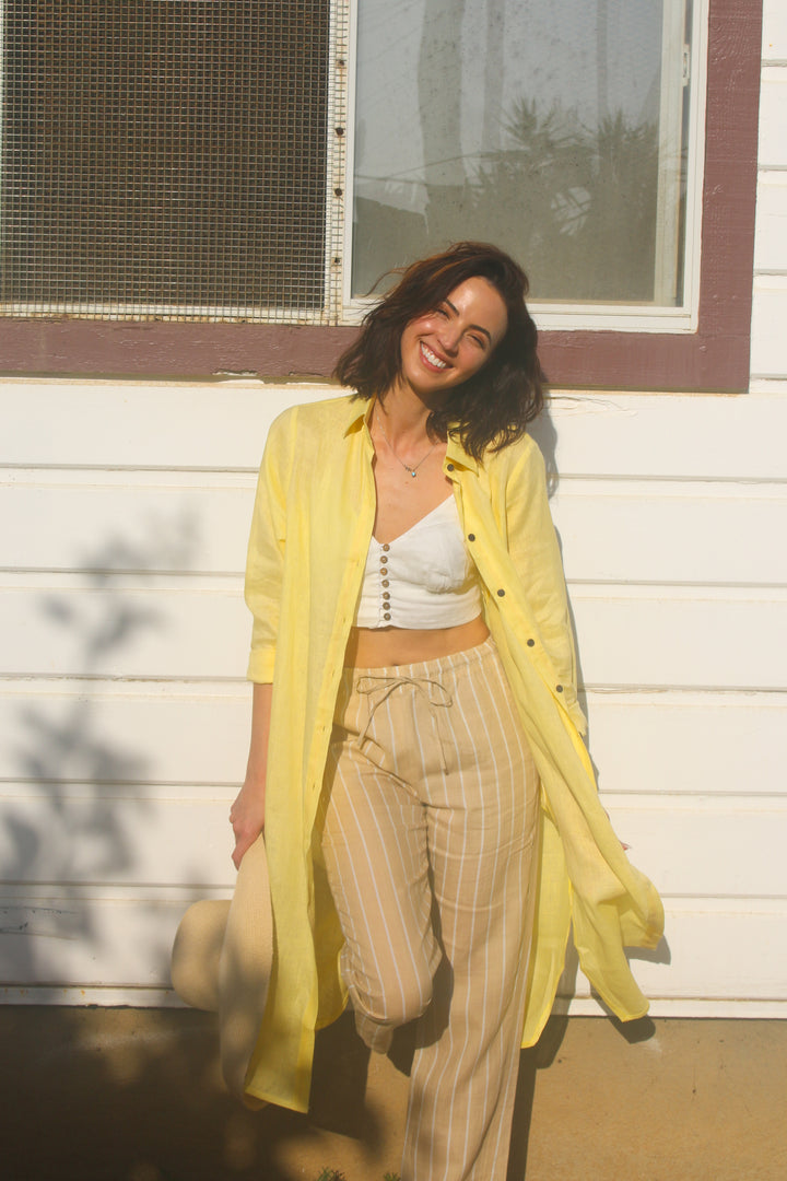 Relaxed 100% Linen Shirt Dress