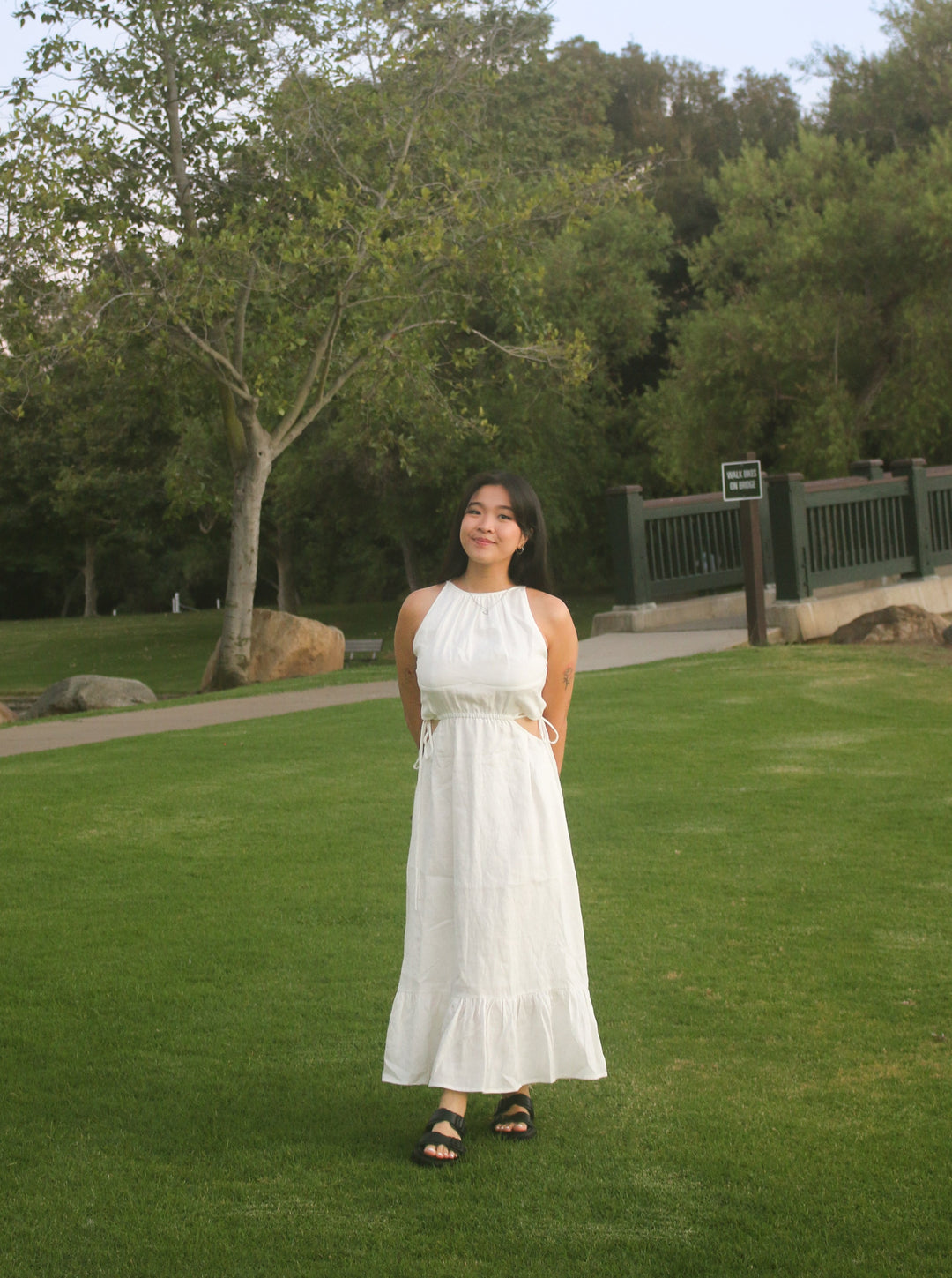 100 linen maxi dress V-Neck 100% Linen Maxi Dress for Women Green / S
