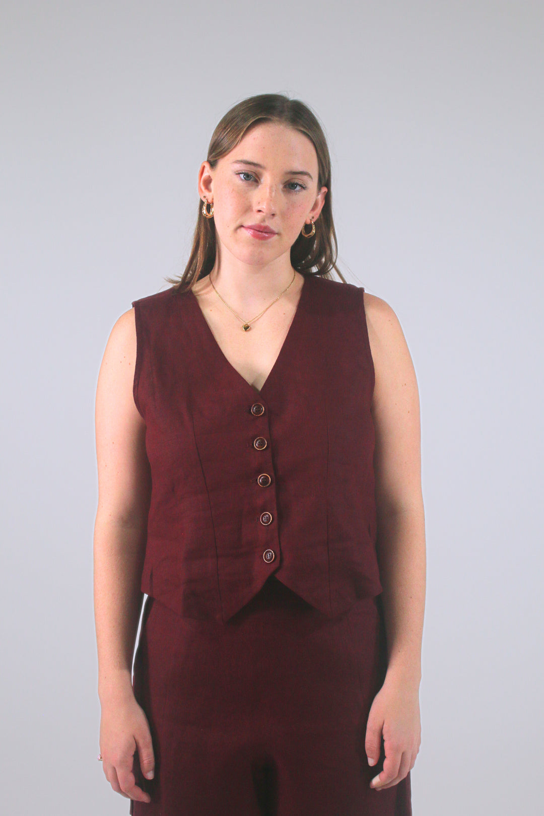 Jo 100% Linen Vest Shirt