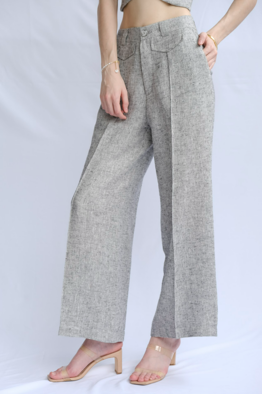 Kelly 100% Linen Tweed Pants