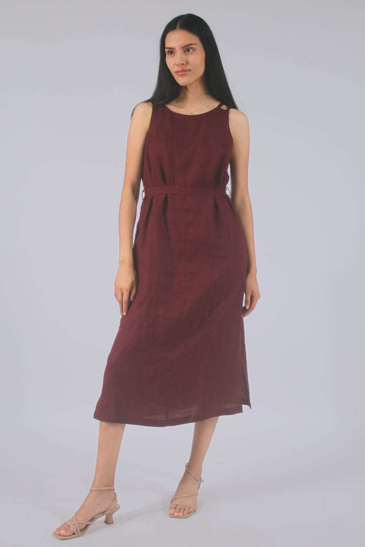 Laura 100% Linen Midi Dress