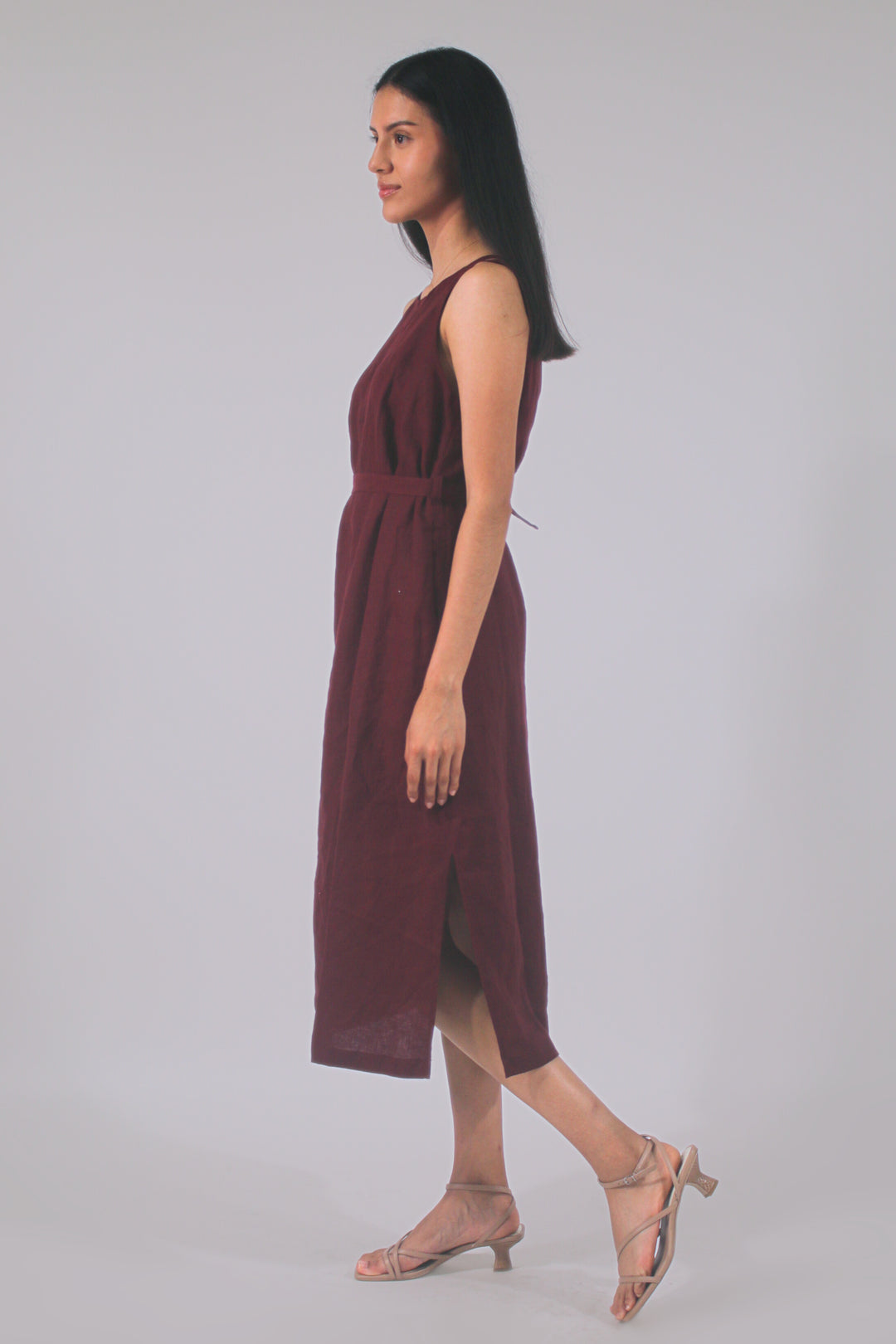 Laura 100% Linen Midi Dress