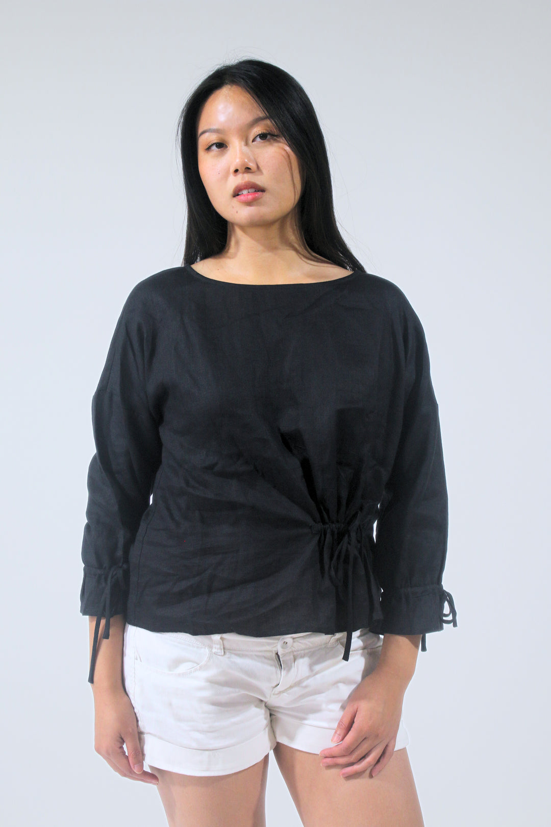 Lena 100% Linen Long Sleeve Blouse