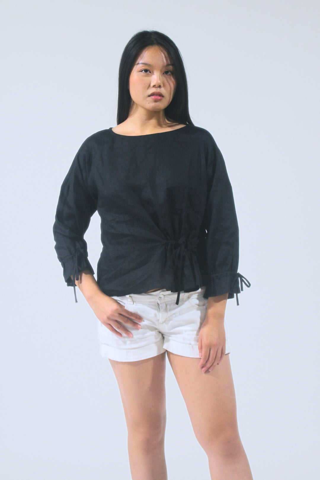 Lena 100% Linen Long Sleeve Blouse