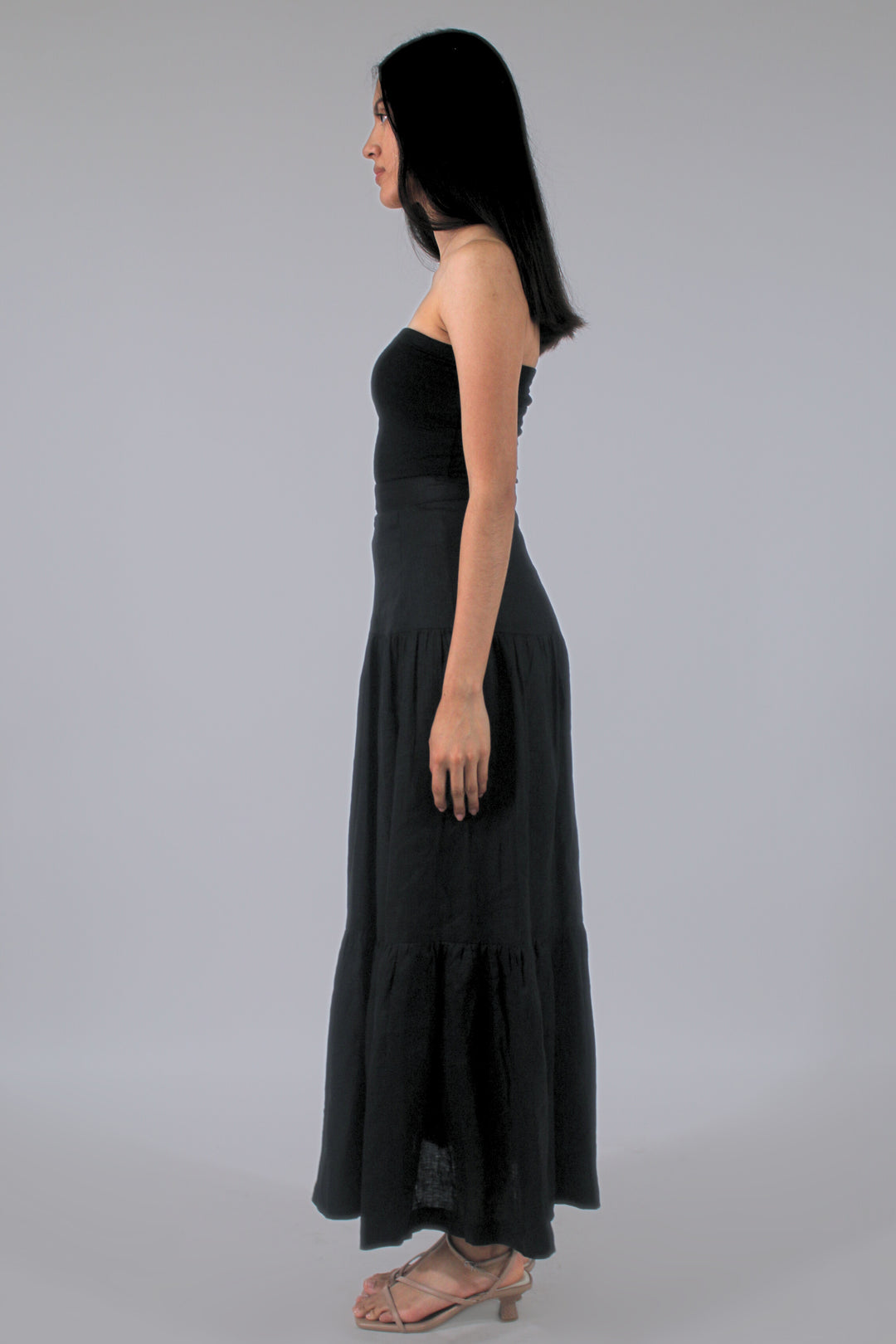 Lily Drop Waist 100% Linen Maxi Skirt