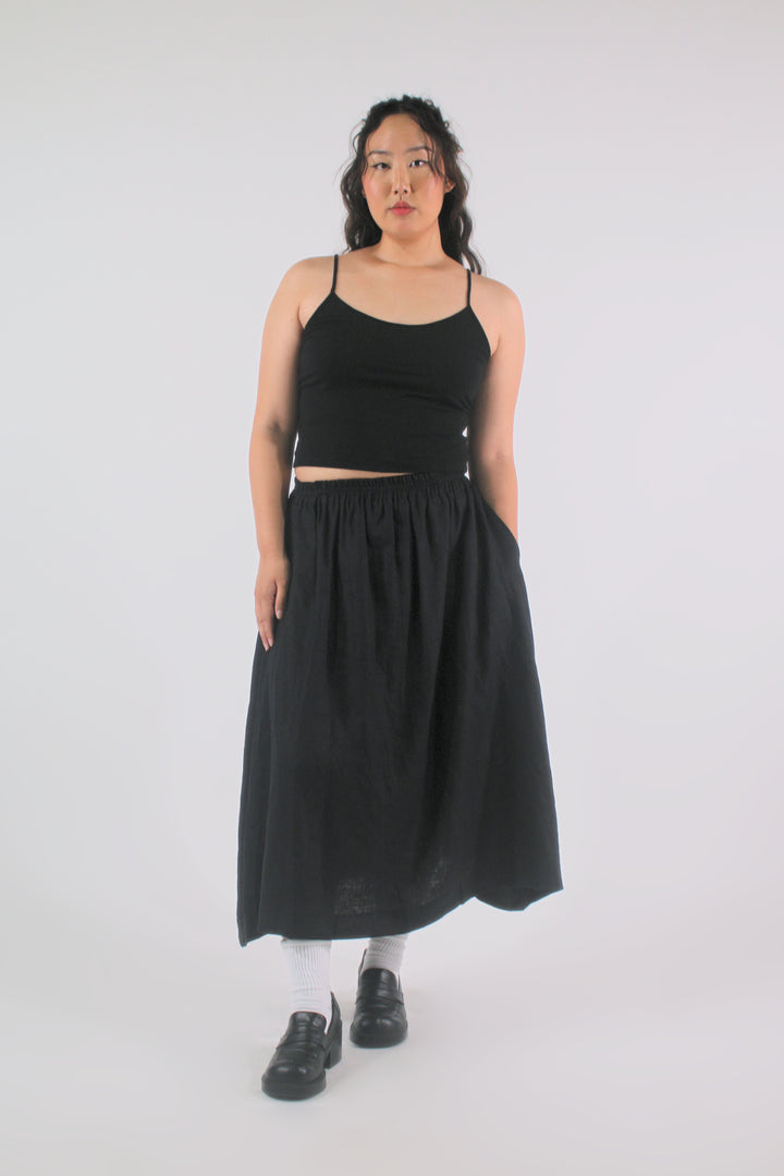 Lucy 100% Linen A-Line Midi Skirt