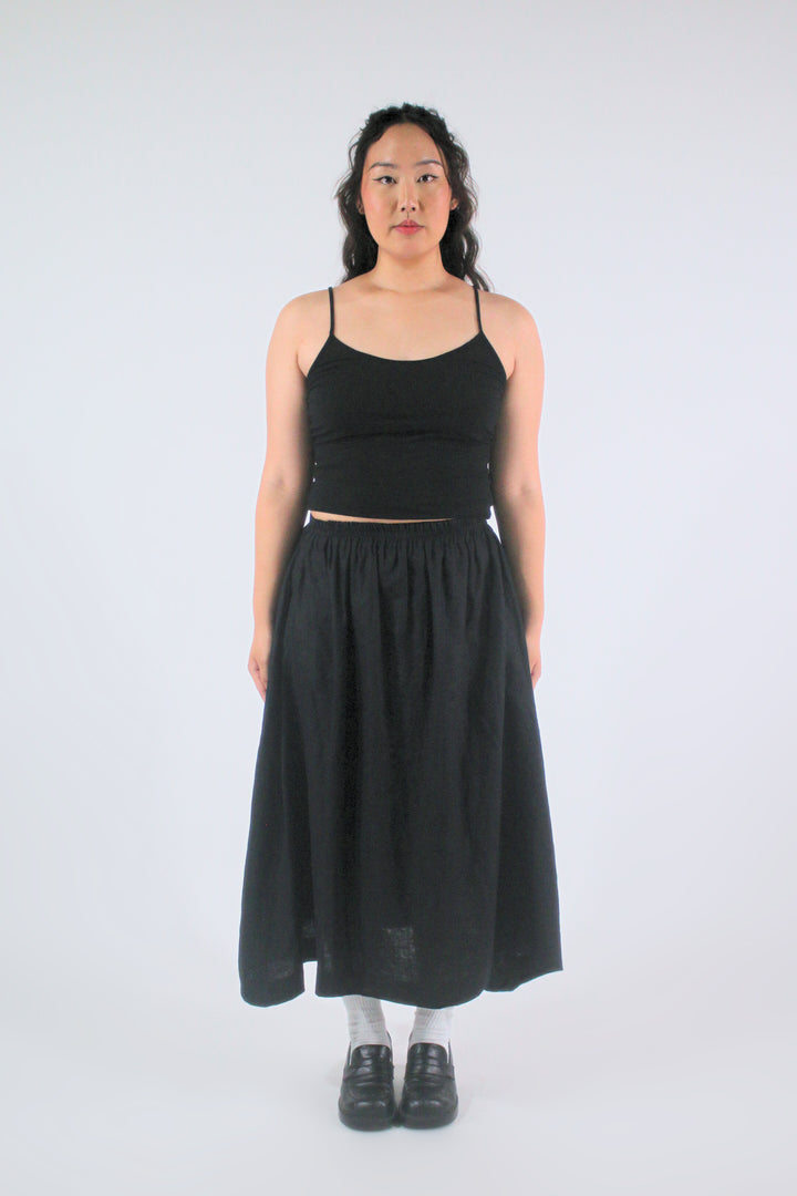 Lucy 100% Linen A-Line Midi Skirt