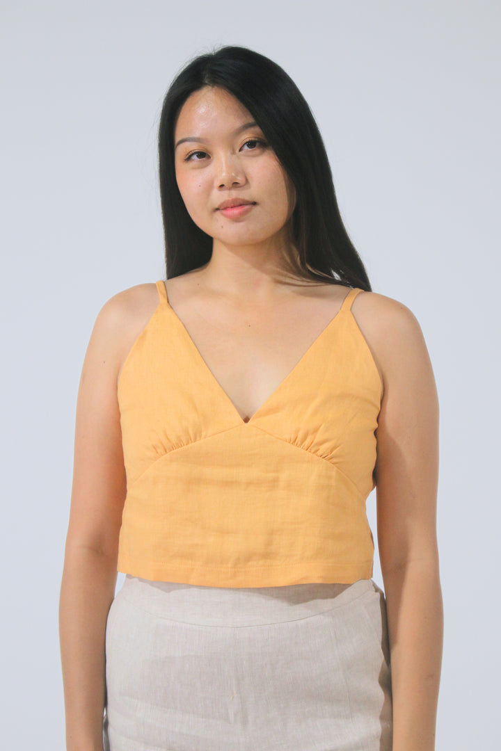 Nyla 100% Linen Cropped Tank Top