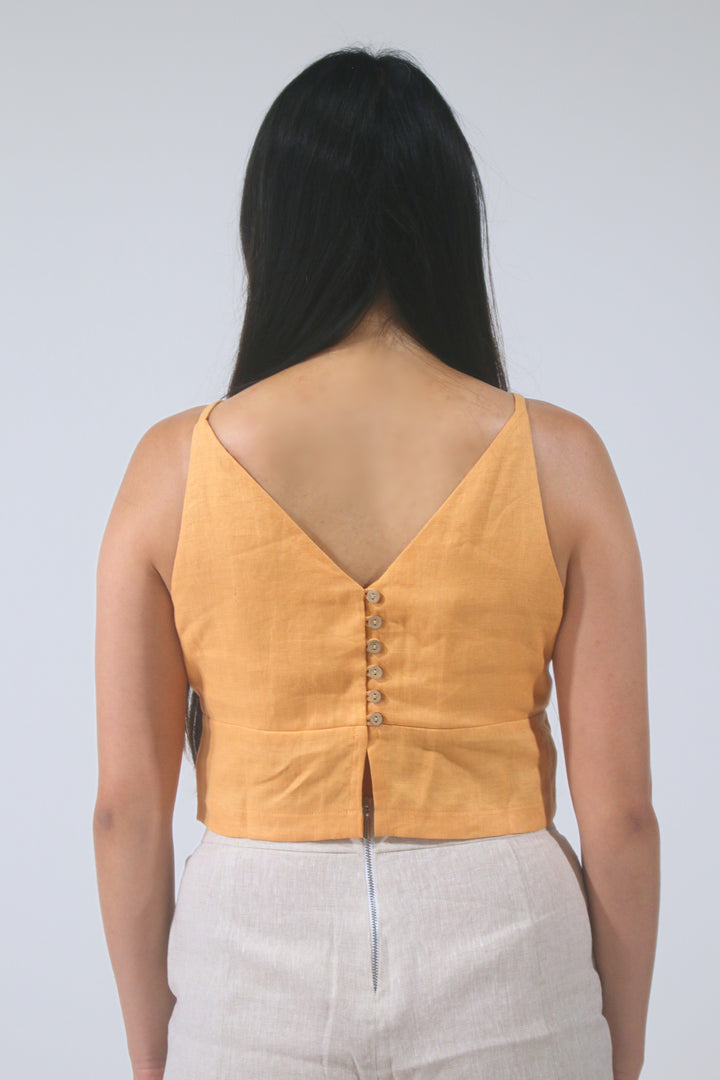 Nyla 100% Linen Cropped Tank Top