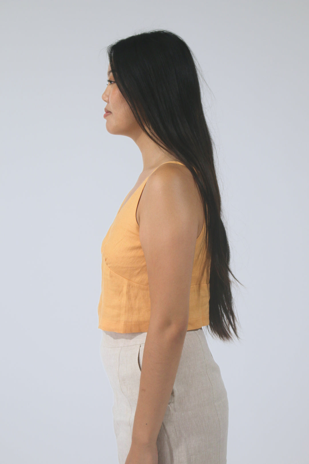 Nyla 100% Linen Cropped Tank Top