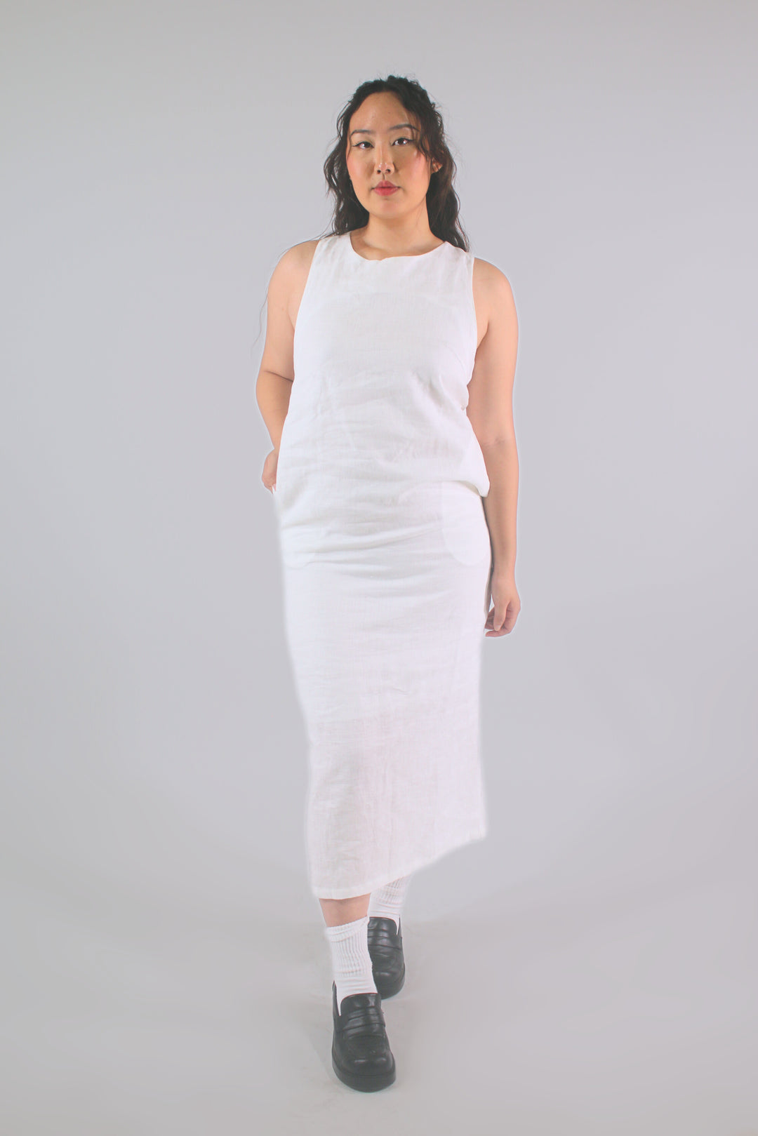 Paige 100% Linen Halter Dress