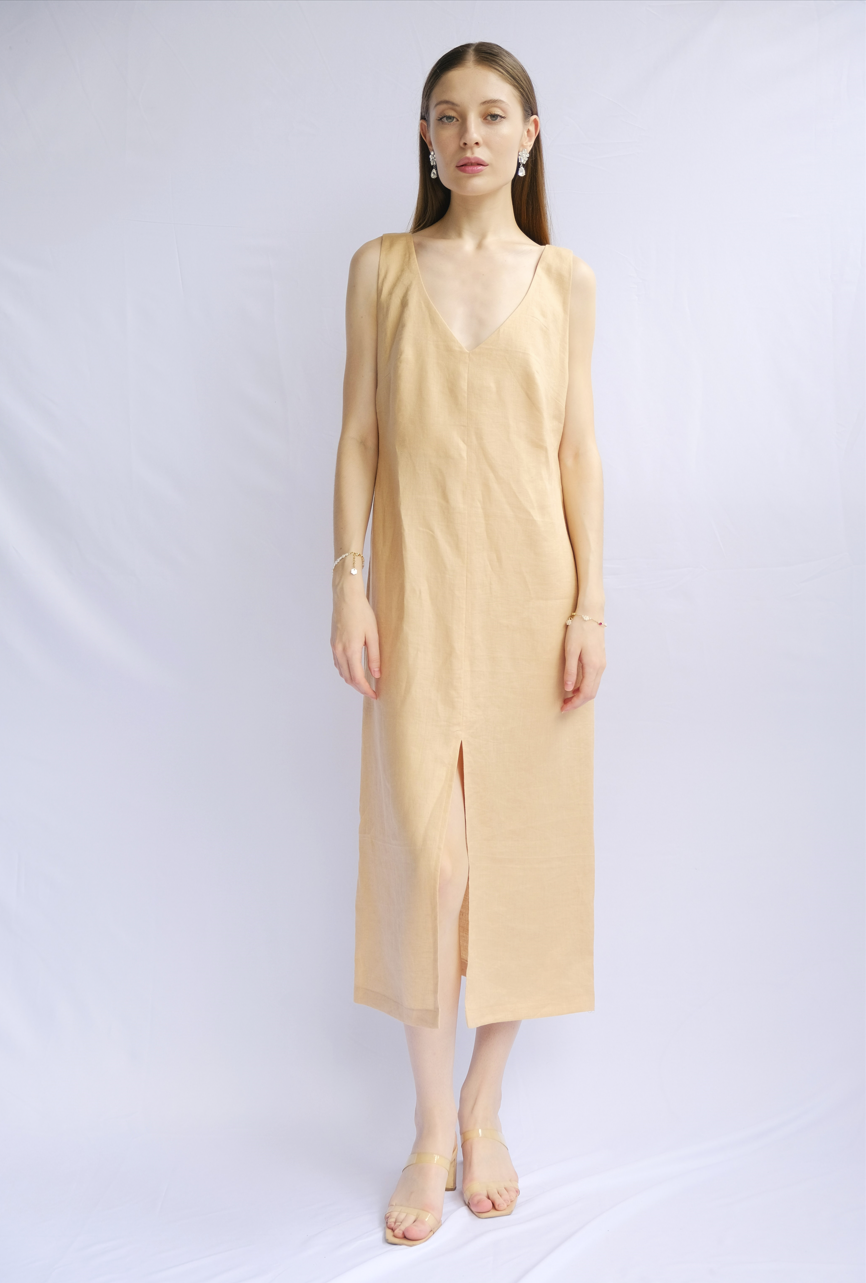 Sarah 100% Linen Maxi Dress