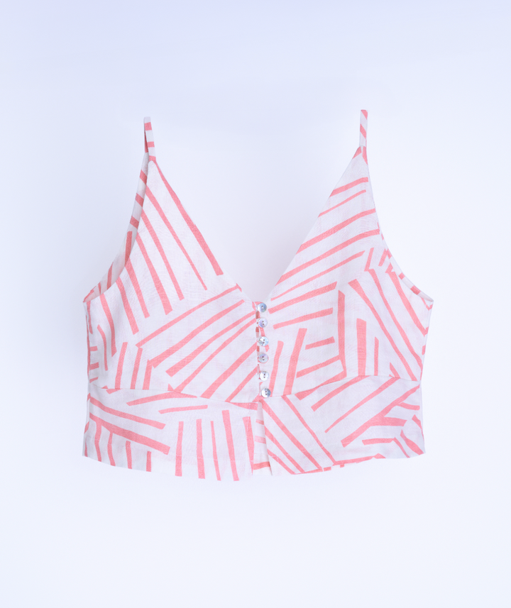 Nyla Two-Piece Linen Set – Crop Top & Maxi Skirt