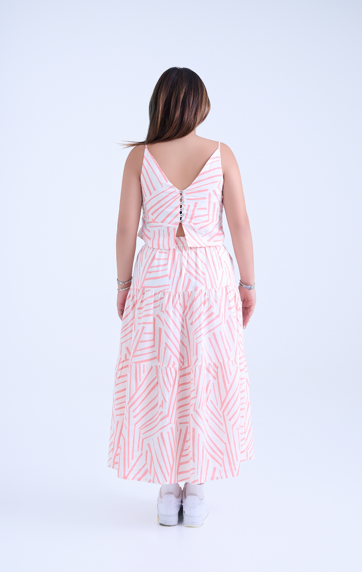 Nyla Two-Piece Linen Set – Crop Top & Maxi Skirt