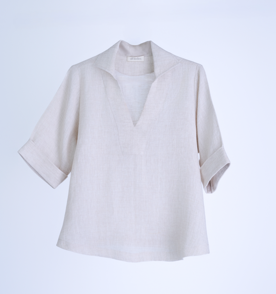 Sophie Timeless 100% Linen V-Neck Top