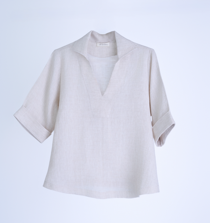 Sophie Timeless 100% Linen V-Neck Top