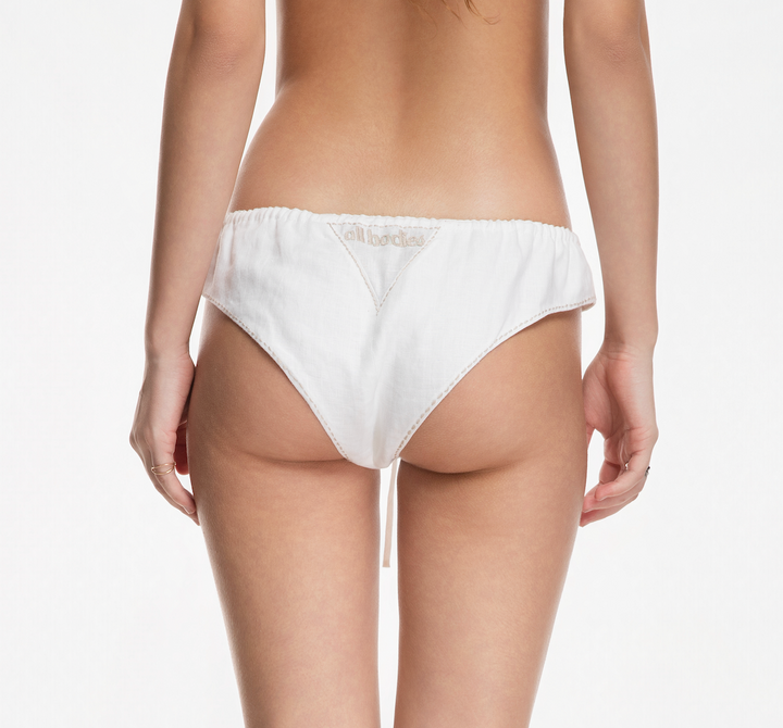 100% Linen Women's Drawstring Cheeky Underwear/ Panty