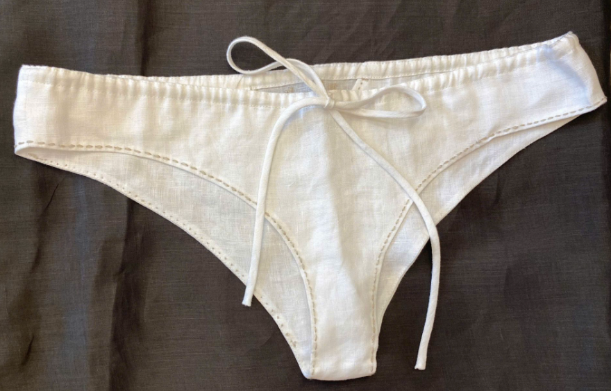 100% Linen Women's Drawstring Cheeky Underwear/ Panty