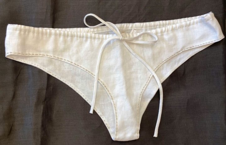 100% Linen Women's Drawstring Cheeky Underwear/ Panty