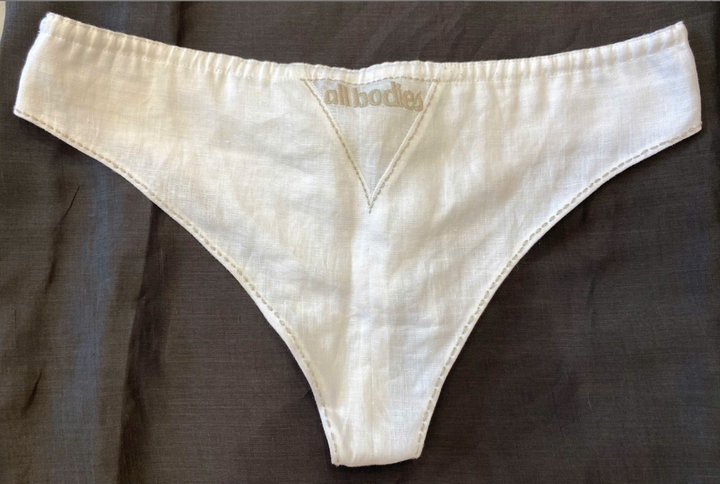 100% Linen Women's Drawstring Cheeky Underwear/ Panty
