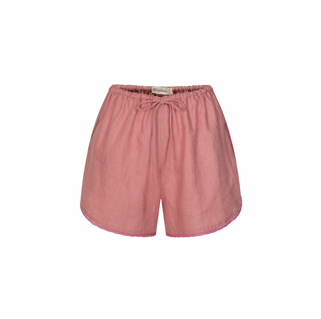 100% Linen Women's Drawstring Sleep Shorts (Sofia)