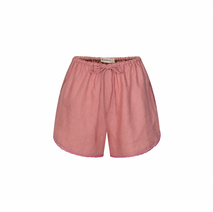 100% Linen Women's Drawstring Sleep Shorts (Sofia)