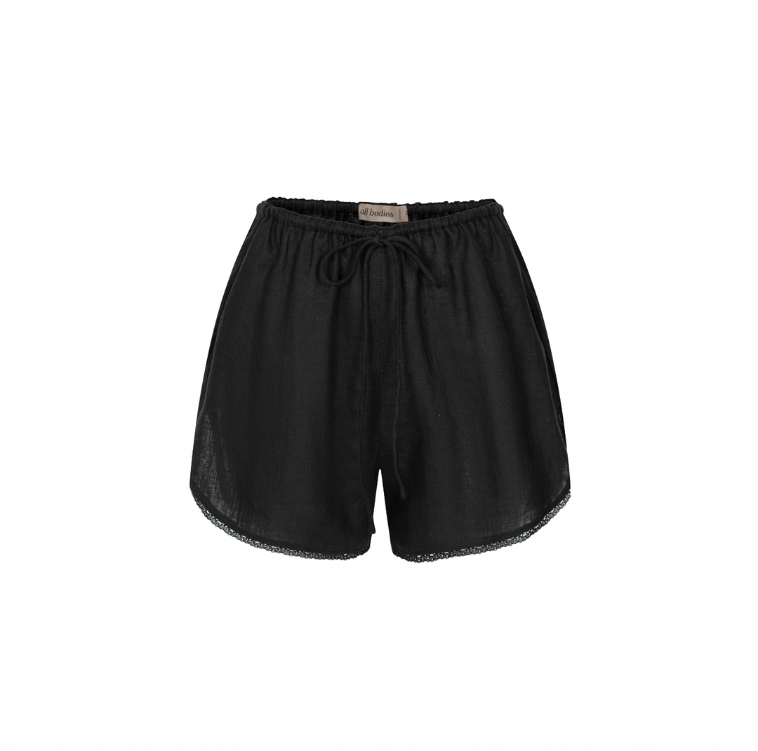 100% Linen Women's Drawstring Sleep Shorts (Sofia)