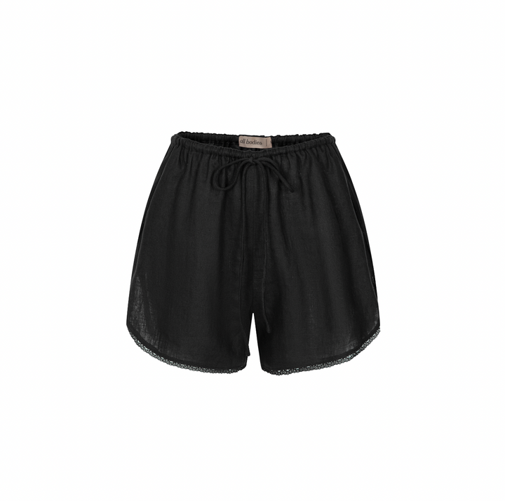 100% Linen Women's Drawstring Sleep Shorts (Sofia)