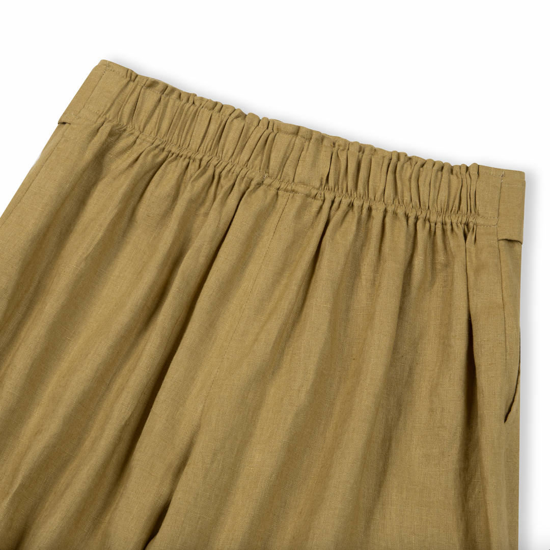 Linen Wide-Leg Belted Trouser | Adele