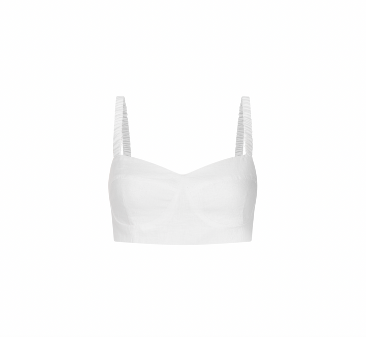 Linen Sweetheart Bralette/ Crop Top | Viviane