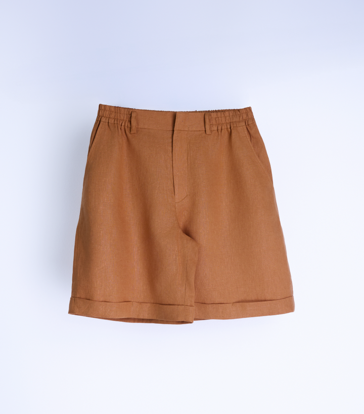 Men’s 100% Linen Relaxed Button Shorts
