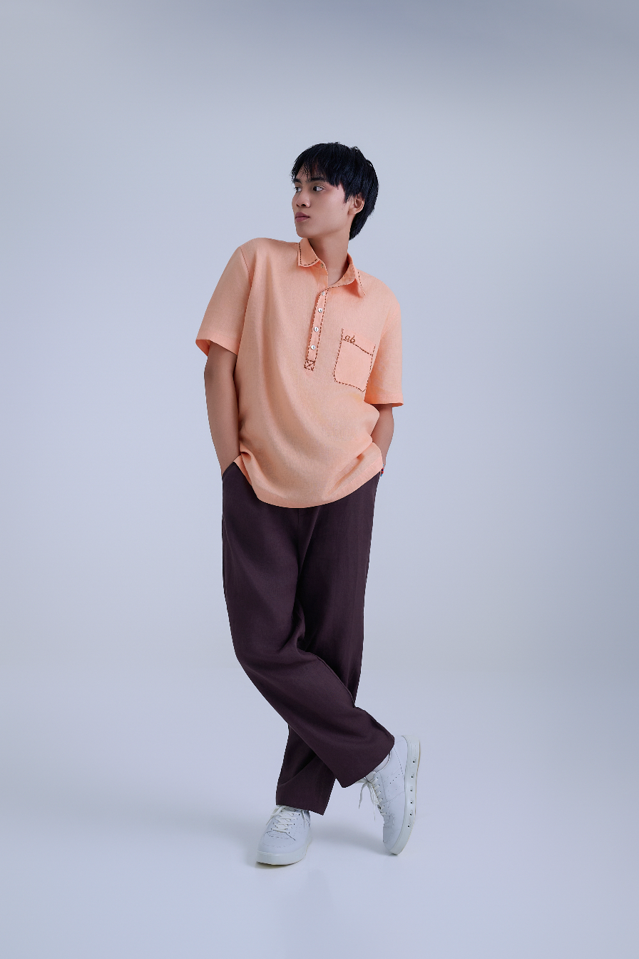 Men's 100% Linen Polo