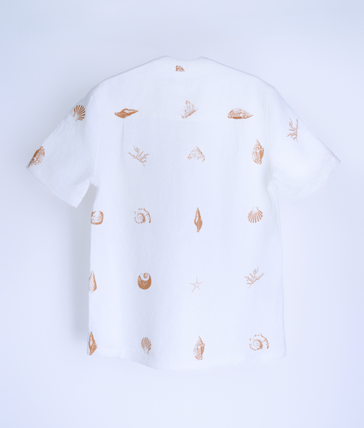 Men's Band Collar 100% Linen Shirt