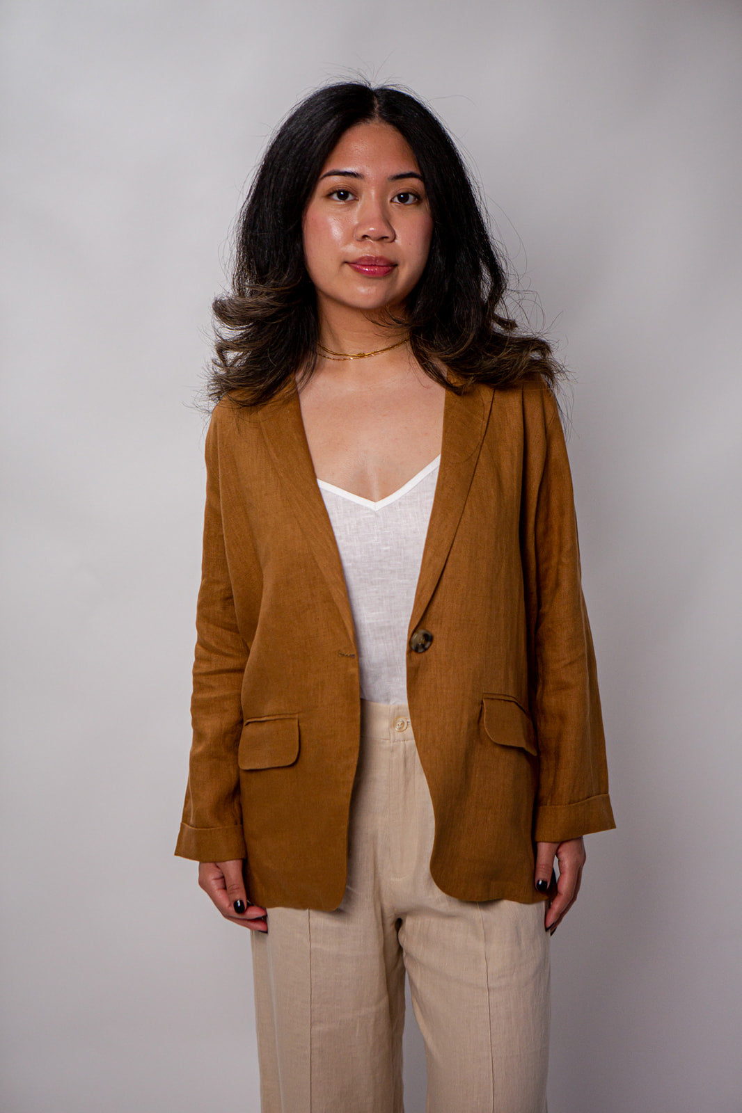 Karen 100% Linen Fitted Blazer