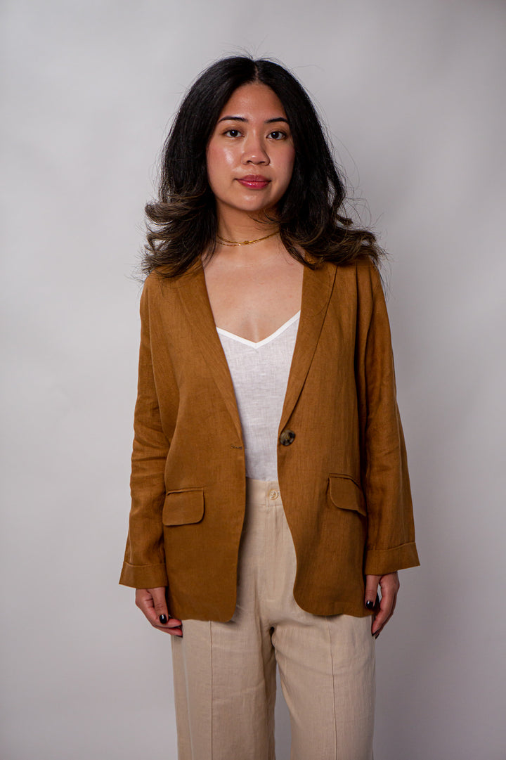 Karen 100% Linen Fitted Blazer