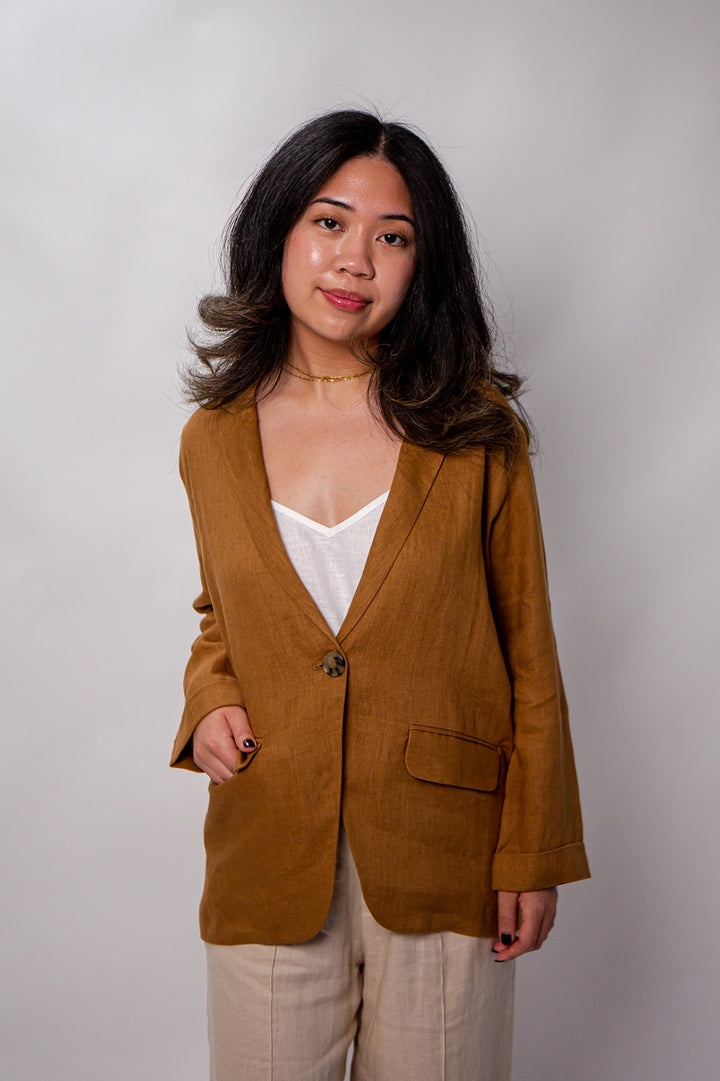 Karen 100% Linen Fitted Blazer