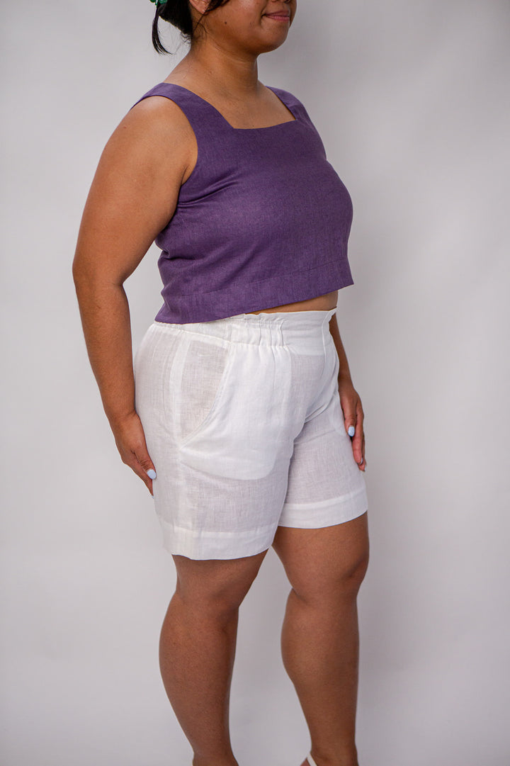 Amber 100% Linen Stretchy Shorts