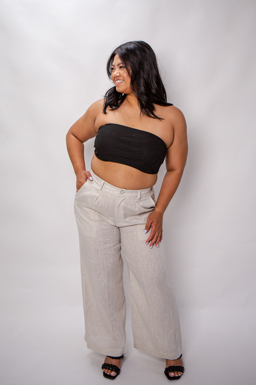 All Bodies 100% Linen High-Waisted Pants