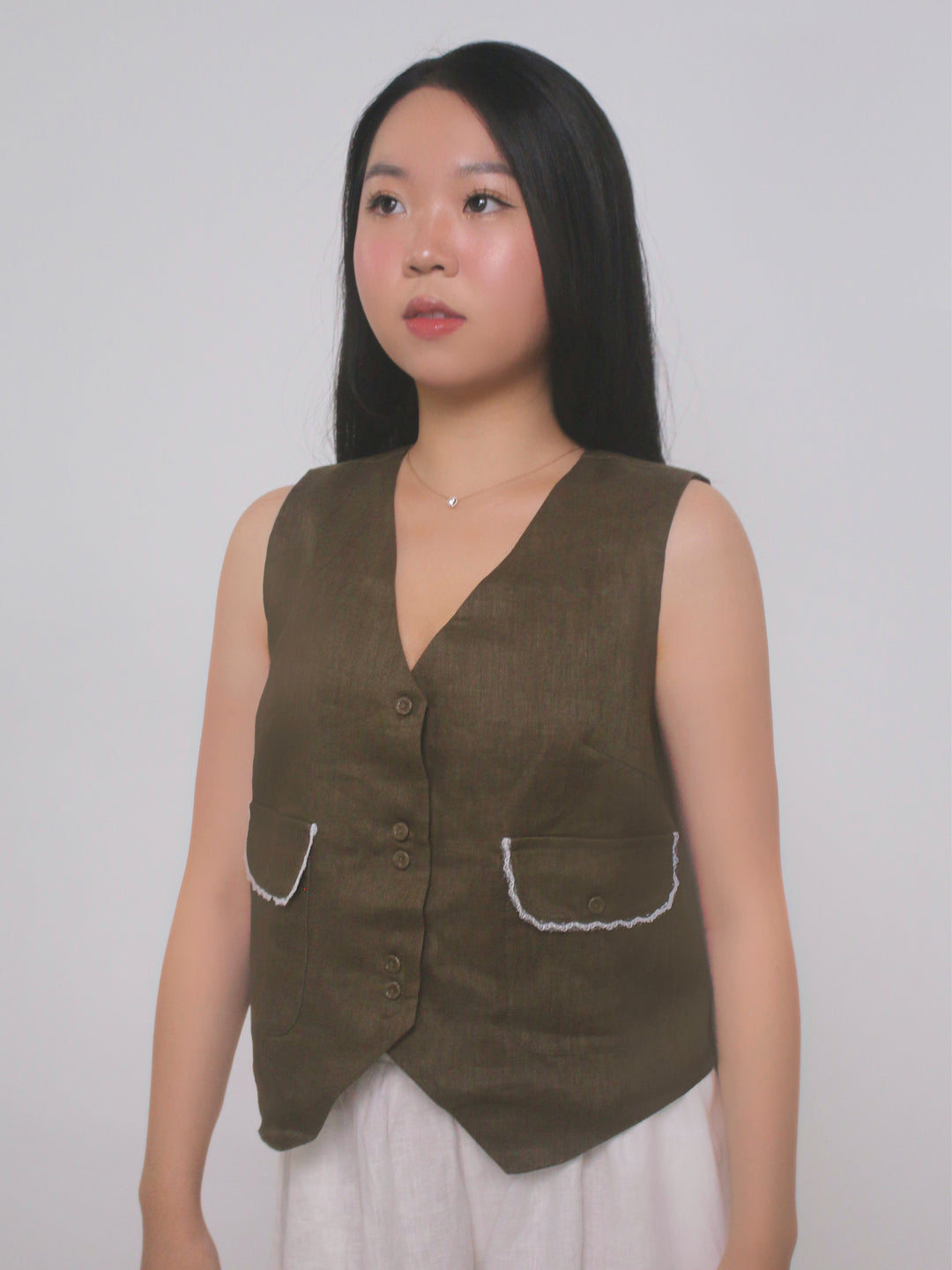 Eloise 100% Linen Vest Shirt