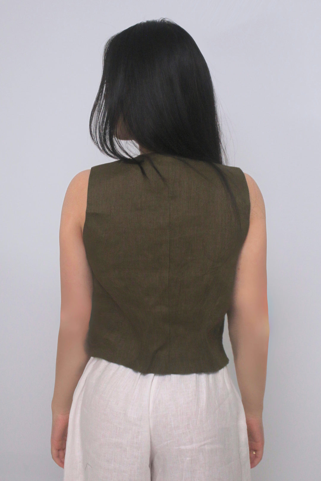 Eloise 100% Linen Vest Shirt