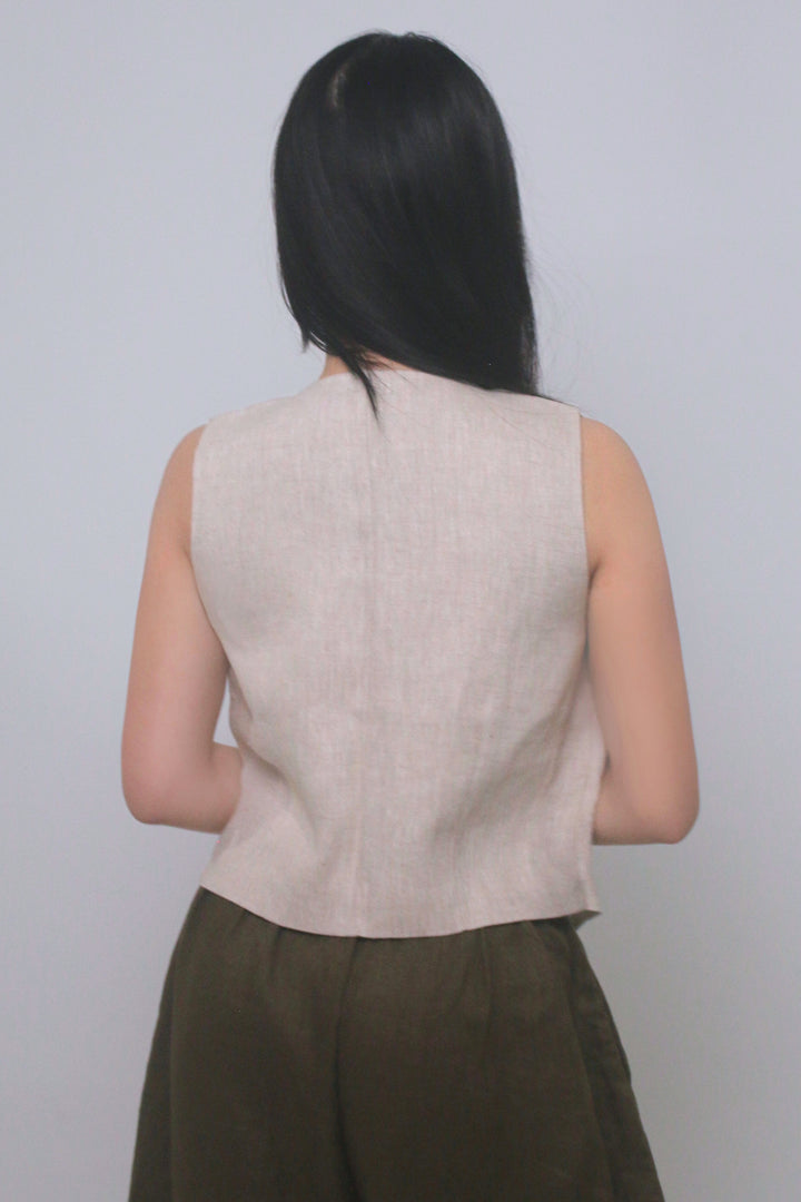 Eloise 100% Linen Vest Shirt