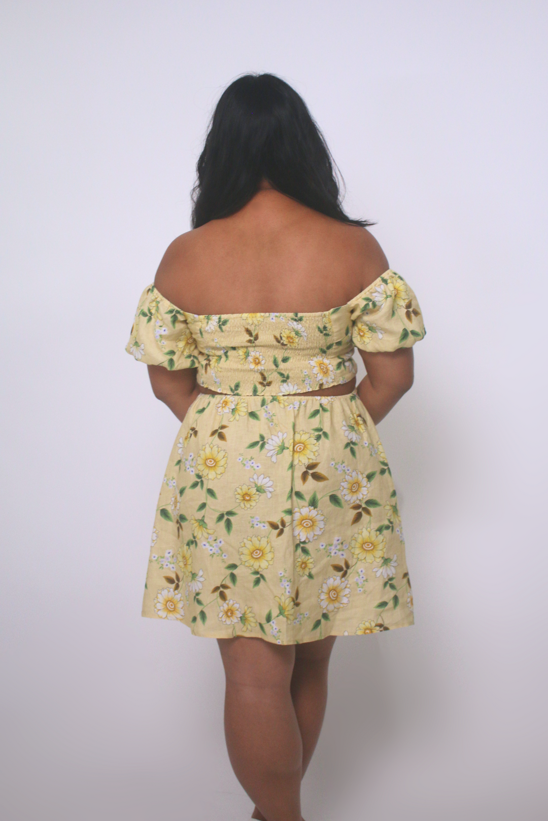 June 100% Floral Mini Dress with Cutouts