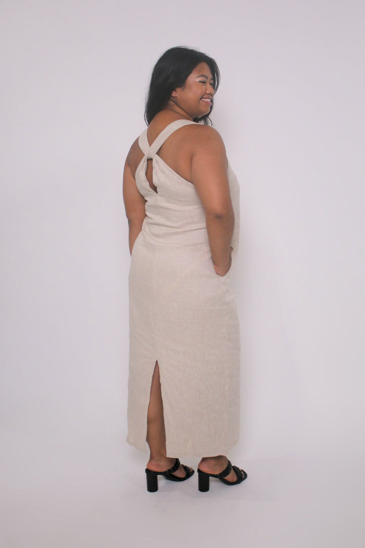 Paige 100% Linen Halter Dress