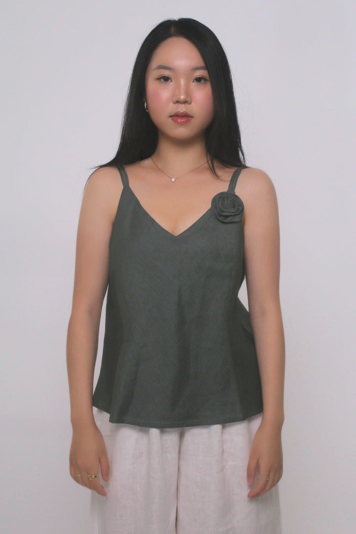 Rosa 100% Linen V-Neck Top